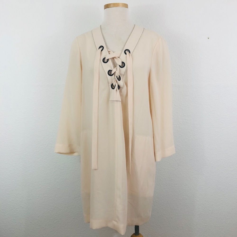 [BCBG] Cream Tonya Lace-Up Tunic Dress - Picture 3 of 8